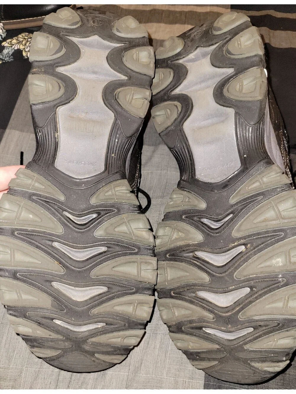 Skechers After Burn Memory Fit Men's 9.5 Wide Black Walking Work Shoes 50125EWW
